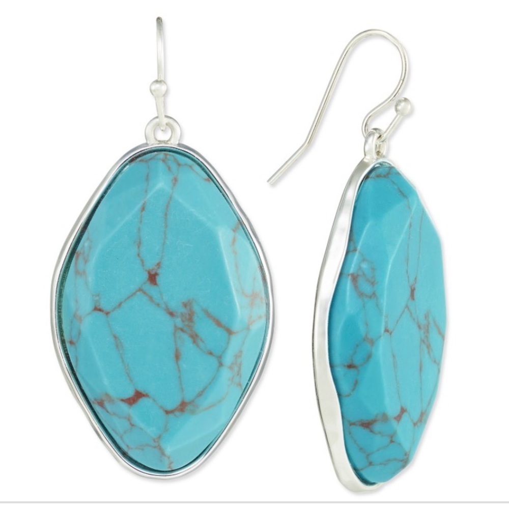 NWT Style & Co Gold-Tone Oval Color Stone Drop Earrings, Created for Macy's